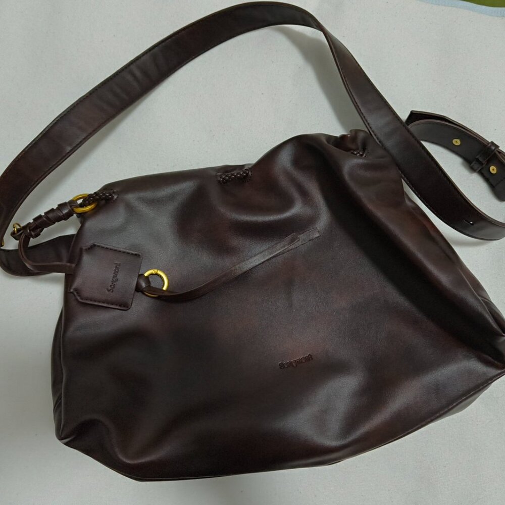 Songmont Dark Brown Leather Tote